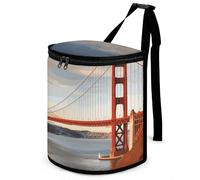 DWTJKMS Golden Gate Bridge Cestino per auto con coperchio Grande capacità Appeso Pattumiera automatica a prova di perdite Impermeabile Cestino della spazzatura Auto Must Haves Accessori per interni
