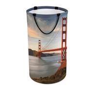 DWTJKMS Golden Gate Bridge, cesto portabiancheria pieghevole con manici per il trasporto, grande cesto portaoggetti per lavanderia, dormitorio, famiglia