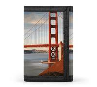 DWTJKMS Golden Gate Bridge Portafoglio minimalista da uomo sottile a tre ante portafogli alla moda moderno portafoglio antifurto per carte e contanti