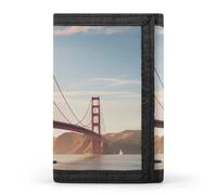 DWTJKMS Golden Gate Bridge Portafoglio minimalista da uomo sottile a tre ante portafogli alla moda moderno portafoglio antifurto per carte e contanti
