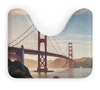DWTJKMS Golden Gate Bridge, tappetino per WC, ad asciugatura rapida, assorbente, a forma di U, antiscivolo, per pavimento del bagno (50,8 x 40,6 cm)