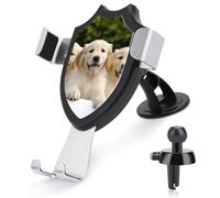 DWTJKMS Golden Retriever Puppies - Supporto per telefono da auto, universale, adatto per tutti gli smartphone e i modelli di auto (nero)