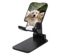 DWTJKMS Golden Retriever - Supporto per telefono cellulare con doppia piegatura, regolabile in altezza, portatile, per tutti gli smartphone, colore: nero