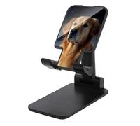 DWTJKMS Golden Retriever - Supporto per telefono cellulare, pieghevole, regolabile in altezza, portatile, adatto a tutti gli smartphone, colore: nero