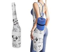 DWTJKMS Graziosa borsa per tappetino da yoga dalmata, in tela resistente, con tasca per bottiglia d'acqua e borsa bagnata inferiore, adatta alla maggior parte dei tappetini da yoga