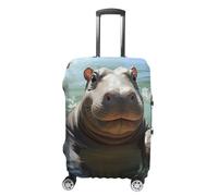 DWTJKMS Graziosa copertura per valigie a forma di ippopotamo, semplice e generosa, lavabile, resistente ai graffi, per valigie da 48-81 cm, Stile:, S, Custodia per bagagli