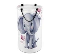 DWTJKMS Grazioso cesto portabiancheria a forma di elefante, pieghevole, con manici facili da trasportare, grande cesto portaoggetti per lavanderia, dormitorio, famiglia