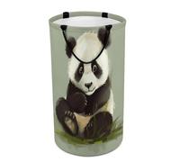 DWTJKMS Grazioso cesto portabiancheria a forma di panda, pieghevole, con manici facili da trasportare, grande cesto portaoggetti per lavanderia, dormitorio, famiglia