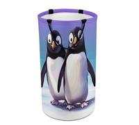 DWTJKMS Grazioso cesto portabiancheria a forma di pinguino, pieghevole, con manici facili da trasportare, grande cesto portaoggetti per lavanderia, dormitorio, famiglia