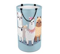 DWTJKMS Grazioso cesto portabiancheria con motivo alpaca pieghevole, con manici per il trasporto, grande cesto portaoggetti per lavanderia, dormitorio per la famiglia