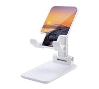DWTJKMS Grecia Island Sunset Landscape supporto per telefono cellulare doppio pieghevole, regolabile in altezza supporto per telefono cellulare portatile dock desktop adatto a tutti gli smartphone