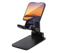 DWTJKMS Grecia Island Sunset Landscape supporto per telefono cellulare doppio pieghevole, regolabile in altezza supporto per telefono cellulare portatile supporto da tavolo per tutti gli smartphone
