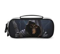 DWTJKMS Grim Reaper Borsa per il trucco in pelle Portatile Piccolo Organizzatore Cosmetico Impermeabile Borse da toeletta Pennelli Matite E Viaggio Trucco Accessori