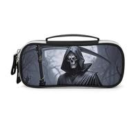 DWTJKMS Grim Reaper Borsa per il trucco in pelle Portatile Piccolo Organizzatore Cosmetico Impermeabile Borse da toeletta Pennelli Matite E Viaggio Trucco Accessori