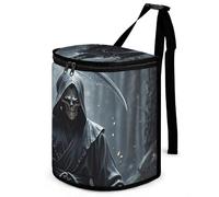 DWTJKMS Grim Reaper - Pattumiera per auto con coperchio, grande capacità, da appendere, a prova di perdite, impermeabile, accessori per interni