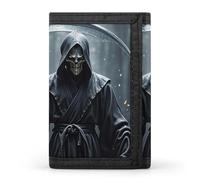 DWTJKMS Grim Reaper Portafoglio minimalista da uomo sottile a tre ante portafogli alla moda moderno portafoglio antifurto per carte e contanti