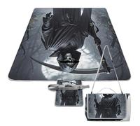 DWTJKMS Grim Reaper - Tappetino da picnic pieghevole, impermeabile, con borsa per la spesa, 147,3 x 147,3 cm, coperta da campeggio per spiaggia, parco, viaggi