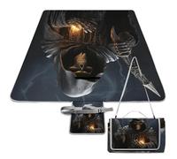 DWTJKMS Grim Reaper - Tappetino da picnic pieghevole, impermeabile, con borsa per la spesa, 147,3 x 147,3 cm, coperta da campeggio per spiaggia, parco, viaggi