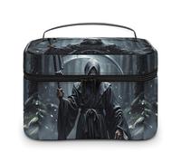 DWTJKMS Grim Reaper - Trousse per trucchi, organizer per cosmetici, grande capacità, portatile, da donna, con manico e divisore