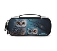 DWTJKMS Gufo sull'albero Borsa di Trucco In Pelle Portatile Piccolo Organizzatore Cosmetico Impermeabile Toiletry Borse Pennelli Matite E Viaggio Trucco Accessori