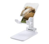 DWTJKMS Guinea Pig - Supporto per telefono cellulare, pieghevole, regolabile in altezza, portatile, da scrivania, adatto a tutti gli smartphone, colore: bianco