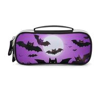 DWTJKMS Halloween Flying Viola Pipistrelli Sacchetto di Trucco In Pelle Portatile Piccolo Organizzatore Cosmetico Impermeabile Borse Da Toilette Pennelli Matite E Viaggio Trucco Accessori