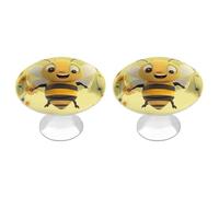 DWTJKMS Happy Bee Maniglie colorate per armadietti, maniglie per cassetti, adatte per comò, mobili da cucina, porte, armadi e cassetti