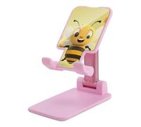 DWTJKMS Happy Bee - Supporto per telefono cellulare, pieghevole, regolabile in altezza, portatile, per tutti gli smartphone, colore: rosa
