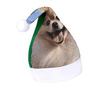 DWTJKMS Happy Pomeranian Santa Hat Classic Fur Cappello di Natale Addensare Natale Party Hat con Paillettes Divertente Vacanza Inverno Cap