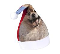 DWTJKMS Happy Pomeranian Santa Hat Classic Fur Cappello di Natale Addensare Natale Party Hat con Paillettes Divertente Vacanza Inverno Cap