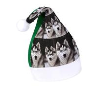 DWTJKMS Husky Dog Santa Hat Classico Pelliccia Cappello di Natale Addensare Natale Party Hat con Paillettes Divertente Vacanza Inverno Cap