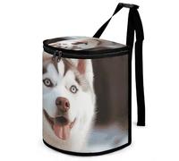 DWTJKMS Husky Piquant Dog Car Trash Can con coperchio Grande capacità Appeso Auto Pattumiera a prova di perdite Impermeabile Cestino della spazzatura Auto Must Haves Accessori interni
