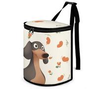 DWTJKMS I Love My Dog Bassotti Pattumiera per auto con coperchio, grande capacità, da appendere, a prova di perdite, impermeabile, accessori per interni