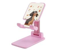 DWTJKMS I Love My Dog - Supporto per telefono cellulare a forma di bassotto, pieghevole, regolabile in altezza, portatile, per tutti gli smartphone, colore: rosa