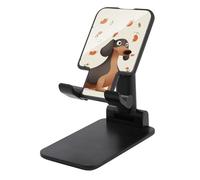 DWTJKMS I Love My Dog - Supporto per telefono cellulare a forma di bassotto, pieghevole, regolabile in altezza, portatile, per tutti gli smartphone, colore: nero