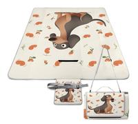 DWTJKMS I Love My Dog - Tappetino da picnic con bassotti, pieghevole, impermeabile, con borsa per la spesa, grande tappetino da picnic all'aperto, 147,3 x 147,3 cm, coperta da campeggio per spiaggia