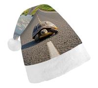 DWTJKMS Inspirational Road Ahead. Cappello di Babbo Natale, classico, spesso, per feste di Natale, divertente, unisex, per adulti