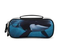 DWTJKMS Killer Whale Borsa per il trucco in pelle Portatile Piccolo Organizzatore Cosmetico Impermeabile Borse da toeletta Pennelli Matite E Viaggio Trucco Accessori
