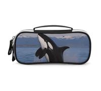DWTJKMS Killer Whale Borsa per il trucco in pelle Portatile Piccolo Organizzatore Cosmetico Impermeabile Borse da toeletta Pennelli Matite E Viaggio Trucco Accessori