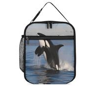 DWTJKMS Killer Whale - Borsa termica per il pranzo, a prova di perdite, per uomini e donne, con manico, riutilizzabile, isolata, per ufficio, lavoro, picnic