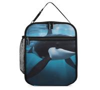 DWTJKMS Killer Whale - Borsa termica per il pranzo, a prova di perdite, per uomini e donne, con manico, riutilizzabile, isolata, per ufficio, lavoro, picnic