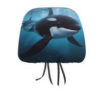 DWTJKMS Killer Whale - Coprisedile per poggiatesta auto, regolabile, riutilizzabile, accessorio per interni auto, stile vintage, per la maggior parte delle auto