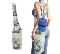 DWTJKMS Koala - Borsa per tappetino da yoga, in tela resistente, con tasca per bottiglia d'acqua e borsa per bagnata inferiore, adatta alla maggior parte dei tappetini da yoga