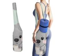 DWTJKMS Koala - Borsa per tappetino da yoga, in tela resistente, con tasca per bottiglia d'acqua e borsa per bagnata inferiore, adatta alla maggior parte dei tappetini da yoga