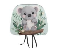 DWTJKMS Koala - Set di 2 copri poggiatesta per auto, regolabili, riutilizzabili, accessori per interni auto, in stile vintage, adatti per la maggior parte delle auto