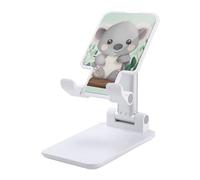 DWTJKMS Koala - Supporto per telefono cellulare, pieghevole, regolabile in altezza, portatile, per tutti gli smartphone, colore: bianco
