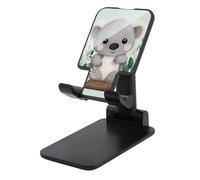 DWTJKMS Koala - Supporto per telefono cellulare, pieghevole, regolabile in altezza, portatile, per tutti gli smartphone, colore: nero