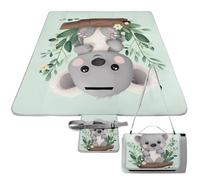 DWTJKMS Koala, tappetino da picnic pieghevole, impermeabile, con borsa per tote, grande tappetino da picnic all'aperto, 147,3 x 147,3 cm, coperta da campeggio per spiaggia, parco, viaggi