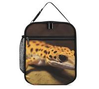 DWTJKMS Leopard Little Gecko Borsa termica per il pranzo, a prova di perdite, per uomini e donne, con manico, riutilizzabile, isolata, per ufficio, lavoro, picnic