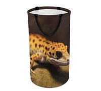 DWTJKMS Leopard Little Gecko - Cesto portabiancheria pieghevole con manici per il trasporto, grande cesto portaoggetti per lavanderia, dormitorio, famiglia